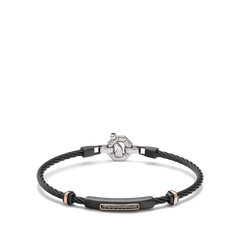 Baraka 316L Thin Cable Black Diamond Bracelet