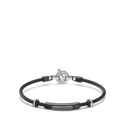 Baraka 316L Thin Cable Black Diamond Bracelet - Baraka product