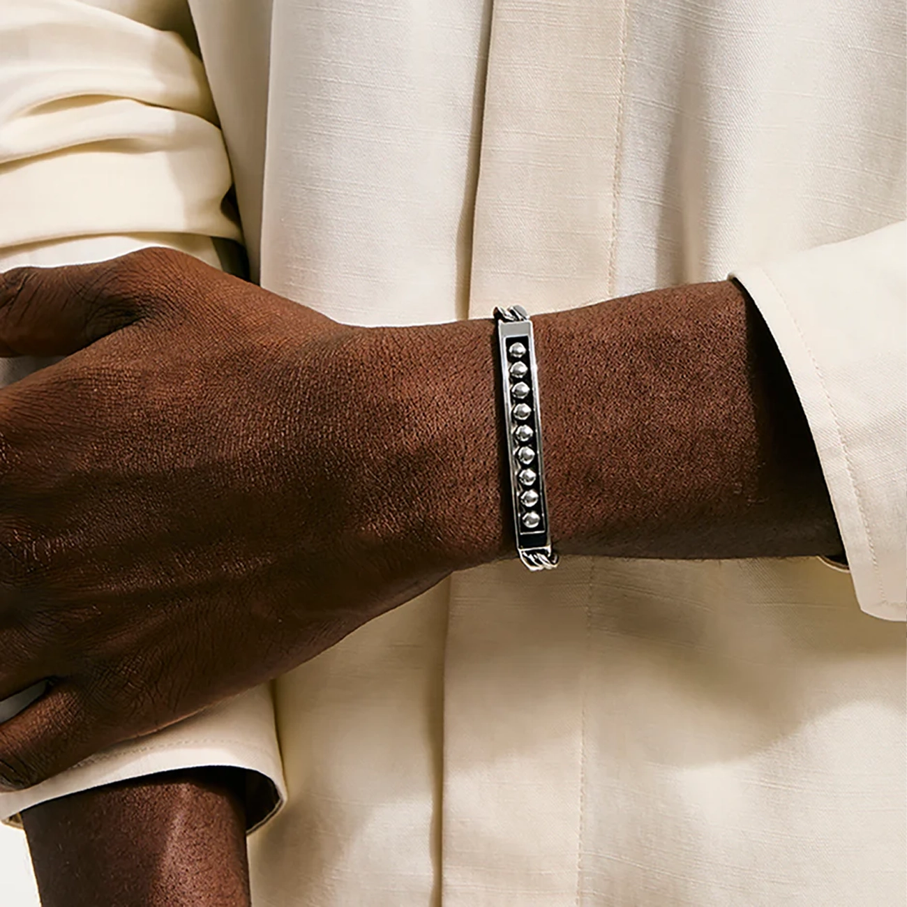 John Hardy Nailhead Silver Station 7.5mm Curb Link Bracelet