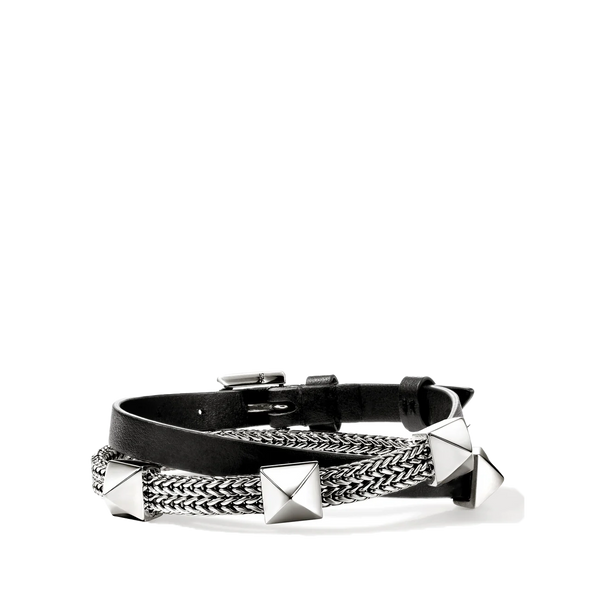 John Hardy Icon Stud Leather Wrap Bracelet