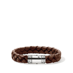 John Hardy Men's Braided Brown Leather 10mm Bracelet