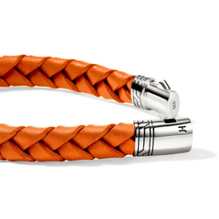 John Hardy Men's Braided Orange Leather 10mm Bracelet