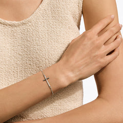 John Hardy Essentials Silver Cross 2mm Chain Bracelet