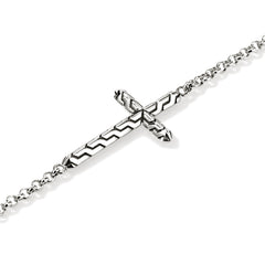 John Hardy Essentials Silver Cross 2mm Chain Bracelet