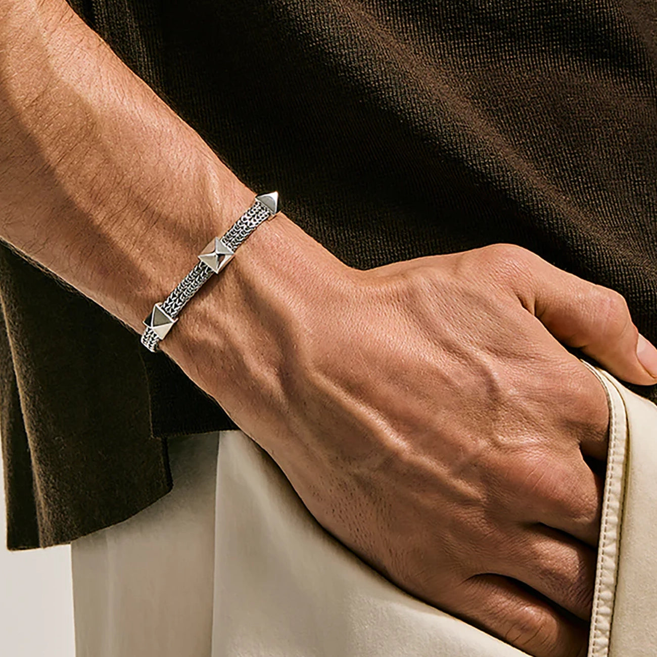 John Hardy Icon Stud 3 Station 6mm Bracelet