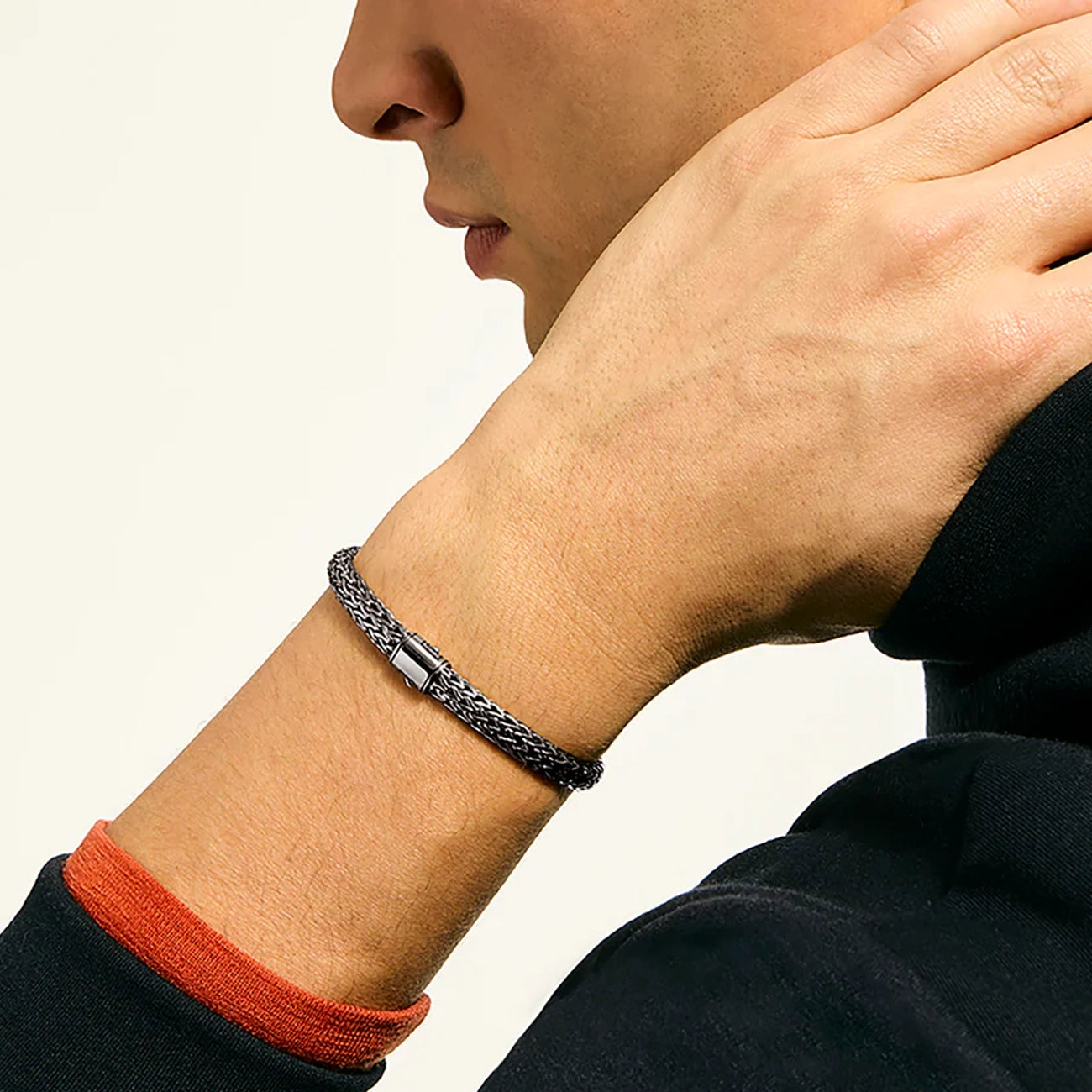 John Hardy Icon Dark Silver 6.5mm Bracelet