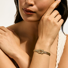 John Hardy Love Knot 7mm Gold Double Row Bracelet