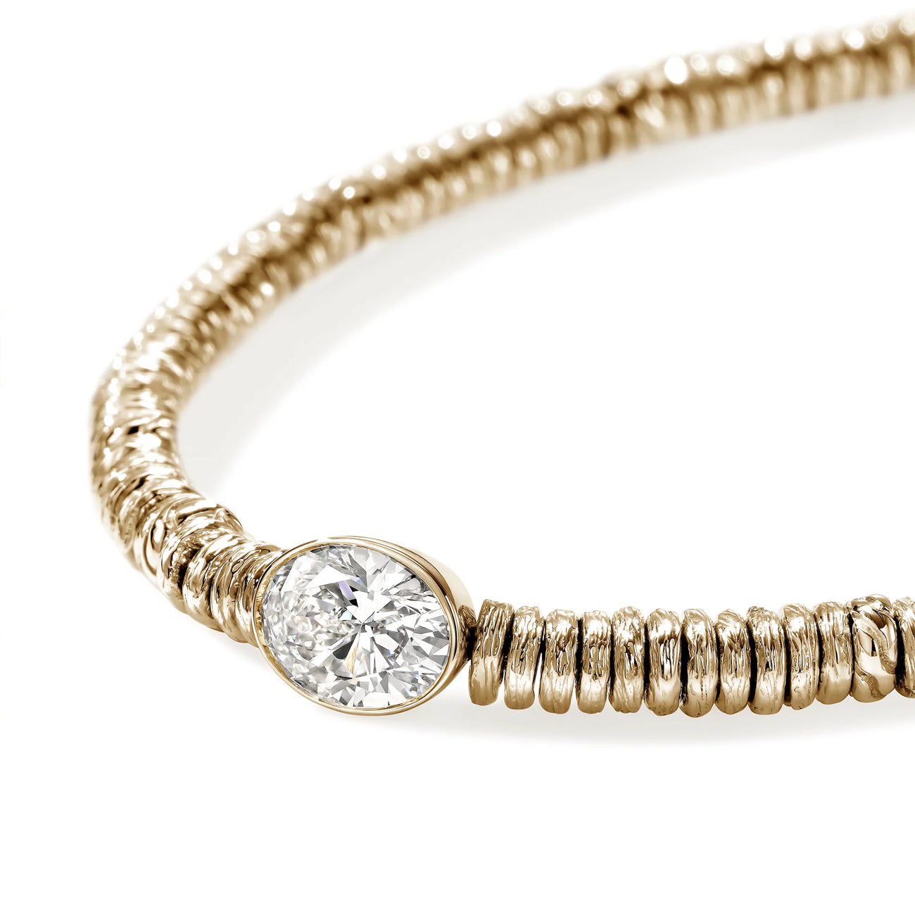 John Hardy Lovestruck Gold Heishi Lab Grown Diamond Bracelet