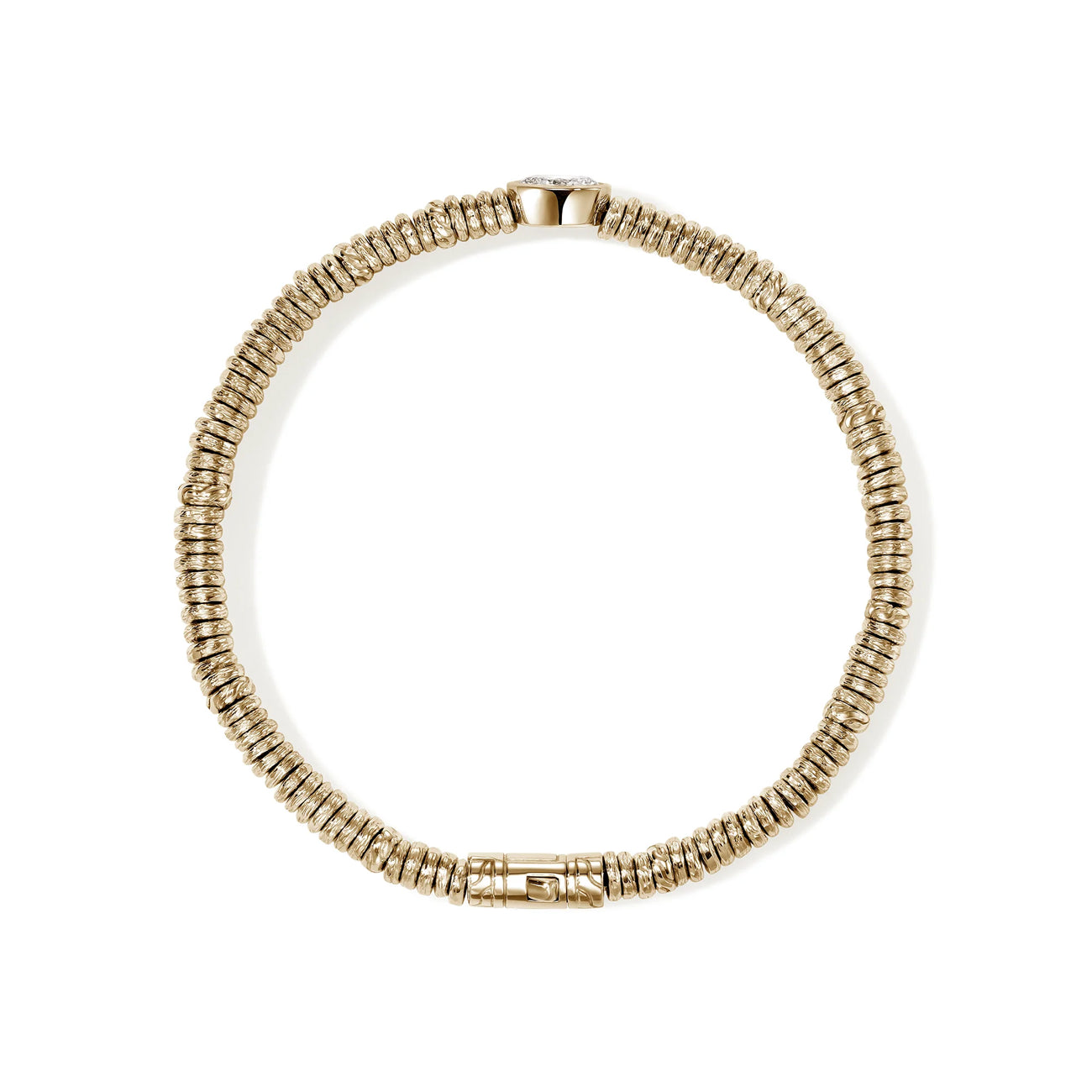 John Hardy Lovestruck Gold Heishi Lab Grown Diamond Bracelet
