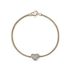 John Hardy Essential Gold Diamond Pavé Heart Bracelet
