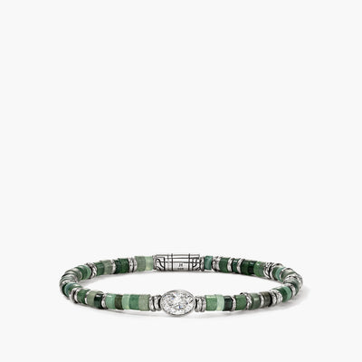 John Hardy Lovestruck Emerald and Lab Grown Diamond Heishi Bracelet - John Hardy product