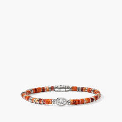 John Hardy Lovestruck Spiny Oyster and Lab Grown Diamond Heishi Bracelet