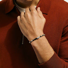 John Hardy Lovestruck Onyx and Lab Grown Diamond Heishi Bracelet