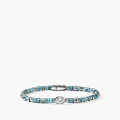 John Hardy Lovestruck Turquoise and Lab Grown Diamond Heishi Bracelet - John Hardy product