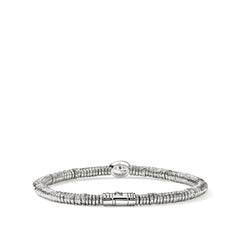 John Hardy Lovestruck Silver Heishi Lab Grown Diamond Bracelet