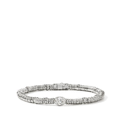 John Hardy Lovestruck Silver Heishi Lab Grown Diamond Bracelet