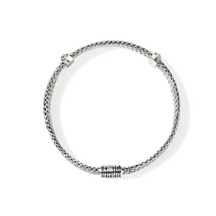 John Hardy Icon Diamond Pave 6mm Silver Flat Link Chain Bracelet