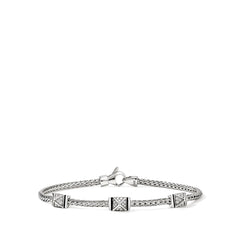 John Hardy Icon Stud Silver Diamond 2.5mm Bracelet