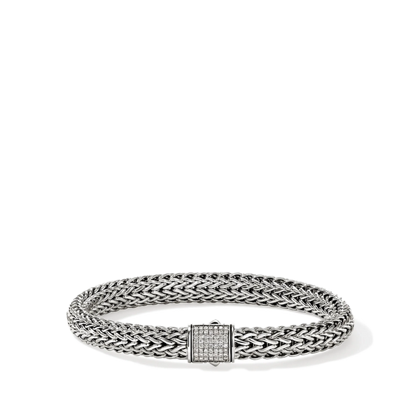 John Hardy Icon Silver 7.5mm Diamond Pavé Bracelet