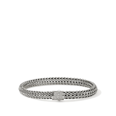 John Hardy Icon Silver 6.5mm Diamond Pavé Bracelet