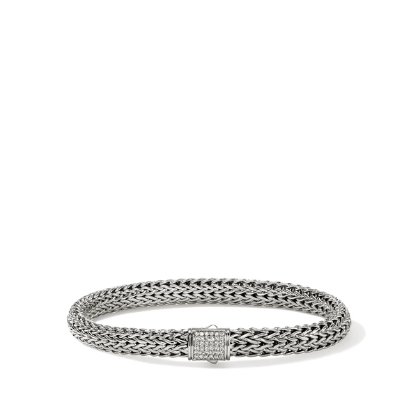John Hardy Icon Silver 6.5mm Diamond Pavé Bracelet