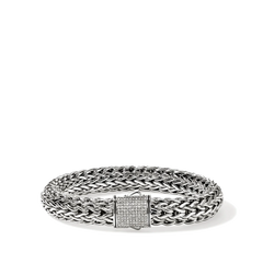 John Hardy Icon Silver 10.5mm Diamond Pavé Bracelet