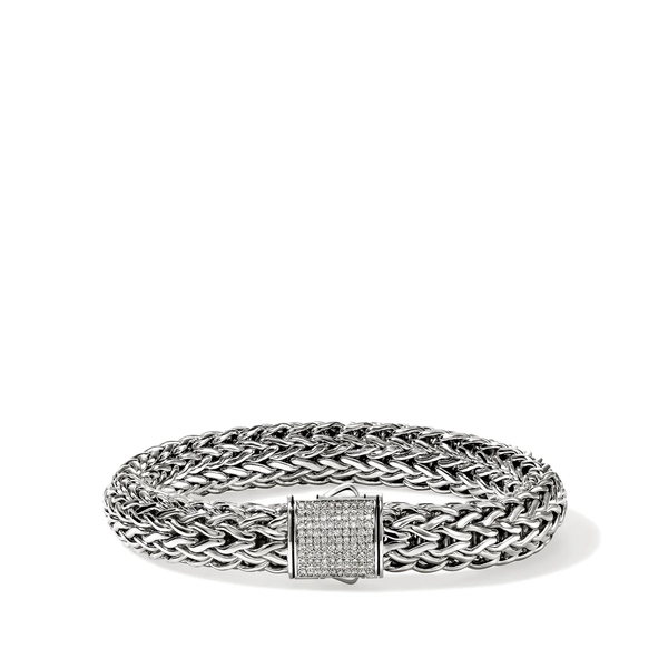 John Hardy Icon Silver 10.5mm Diamond Pavé Bracelet