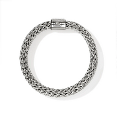 John Hardy Icon Silver 10.5mm Diamond Pavé Bracelet