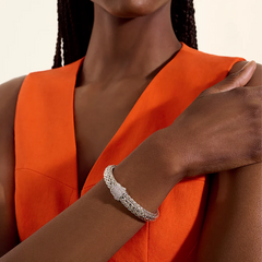 John Hardy Icon Silver 10.5mm Diamond Pavé Bracelet
