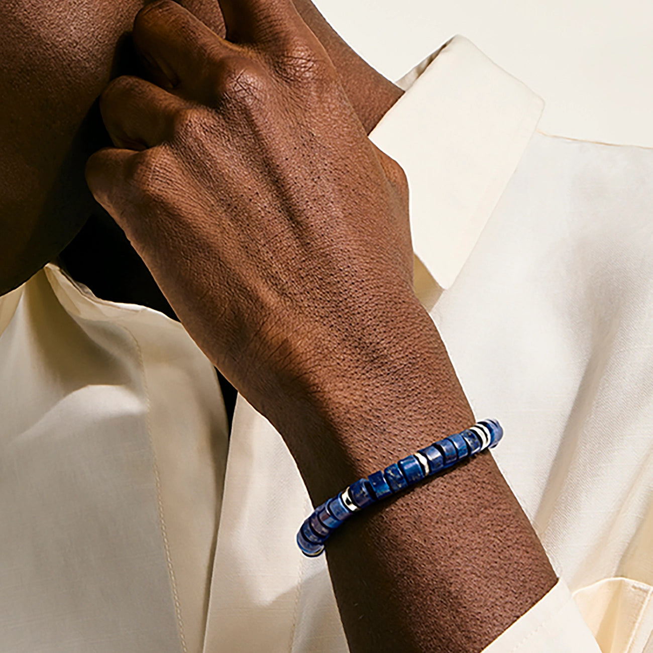 John Hardy Heishi Lapis Lazuli 8mm Beaded Bracelet