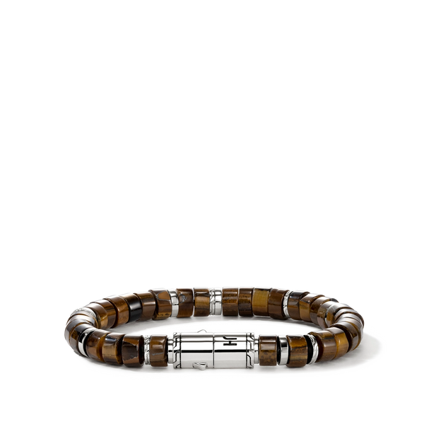 John Hardy Heishi Tiger Eye 8mm Beaded Bracelet
