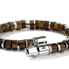 John Hardy Heishi Tiger Eye 8mm Beaded Bracelet