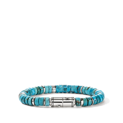 John Hardy Heishi Turquoise 8mm Beaded Bracelet