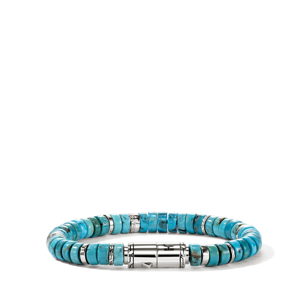 John Hardy Heishi Turquoise 8mm Beaded Bracelet