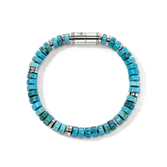 John Hardy Heishi Turquoise 8mm Beaded Bracelet