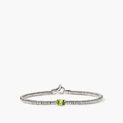 John Hardy Silver 2.5mm Heishi Bracelet with Peridot