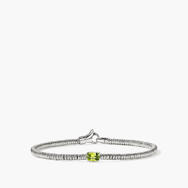 John Hardy Silver 2.5mm Heishi Bracelet with Peridot