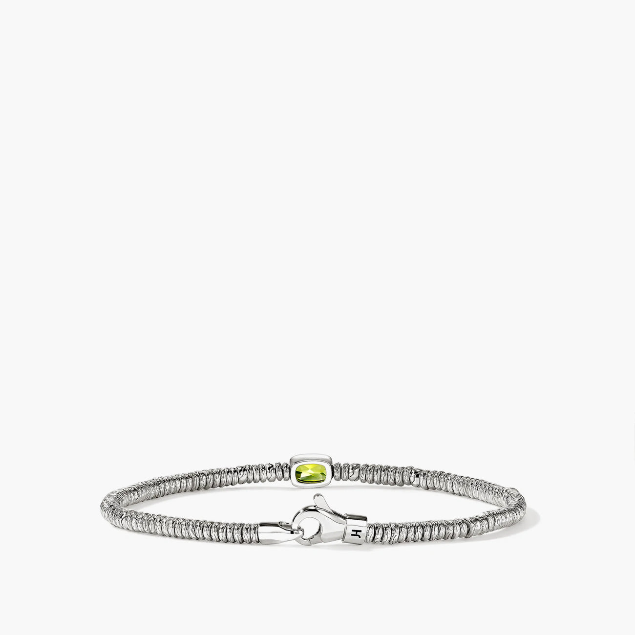 John Hardy Silver 2.5mm Heishi Bracelet with Peridot