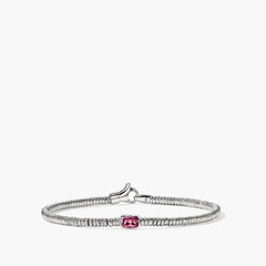 John Hardy Silver 2.5mm Heishi Bracelet with Rhodolite
