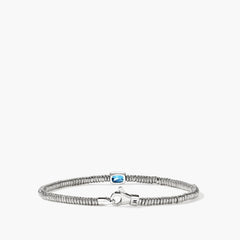 John Hardy Silver 2.5mm Heishi Bracelet with Swiss Blue Topaz