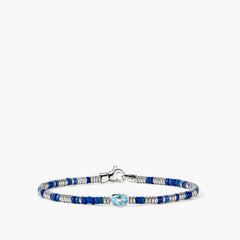 John Hardy 2.5mm Heishi Gem Bracelet with Swiss Blue Topaz