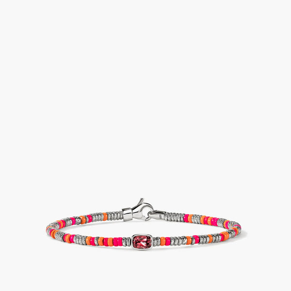 John Hardy 2.5mm Heishi Gem Bracelet with Rhodolite