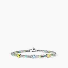John Hardy 2.5mm Heishi Three Gem Bracelet in Sky Blue topaz