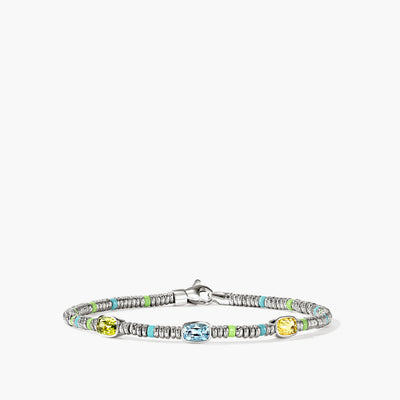 John Hardy 2.5mm Heishi Three Gem Bracelet in Sky Blue topaz - John Hardy product