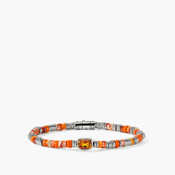 John Hardy 4mm Heishi Gem Bracelet in Orange Citrine