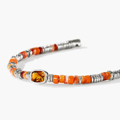John Hardy 4mm Heishi Gem Bracelet in Orange Citrine