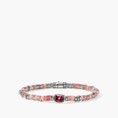 John Hardy Heishi Gem 4mm Rhodolite Bracelet