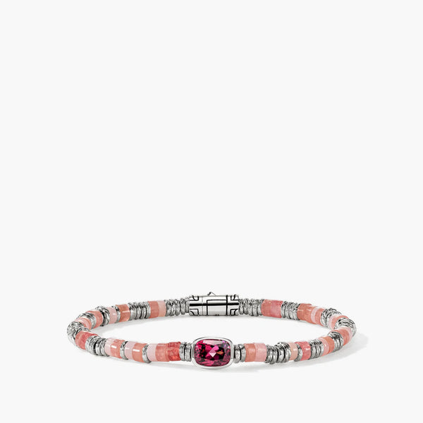 John Hardy Heishi Gem 4mm Rhodolite Bracelet