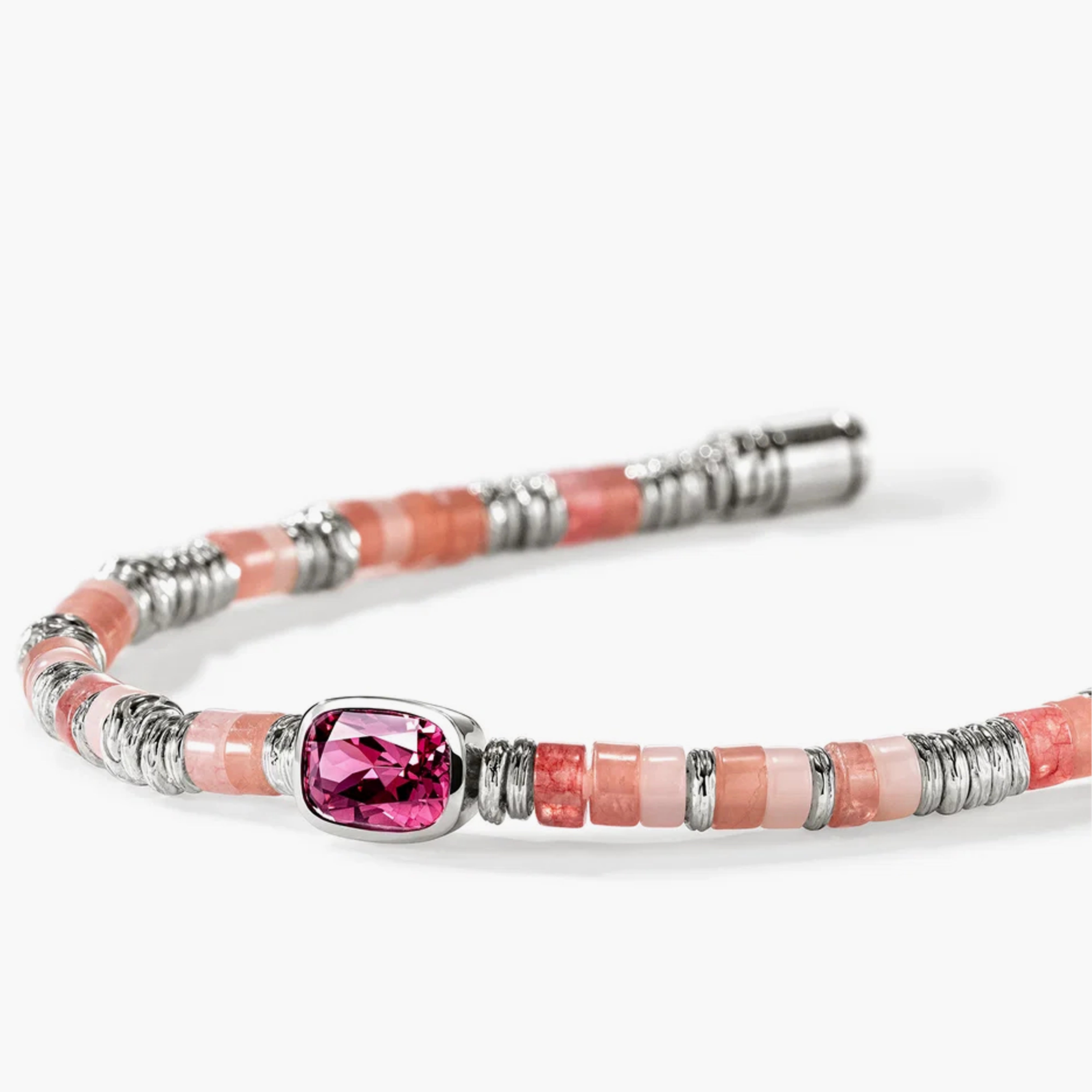 John Hardy Heishi Gem 4mm Rhodolite Bracelet