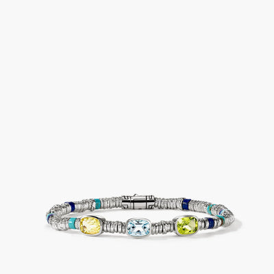 John Hardy Heishi 4mm Three Gemstone Bracelet in Sky Blue Topaz - John Hardy product